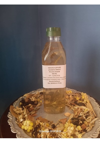 El Yapımı Doğal Fermente Filtre Edilmemiş Katkısız Lavanta Sirkesi 500 Ml