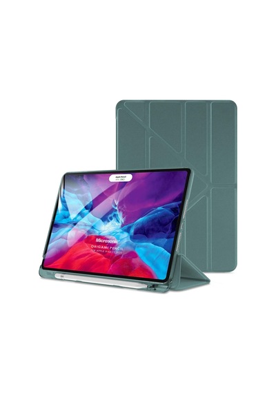 Apple İpad Pro 11 2022 4. Nesil İçin Kılıf A2759-a2435-a2761-a2762 Origami Pencil Koyu Yeşil İpad Pro 11 2022 İle Uyumlu Kılıf - Koyu Yeşil