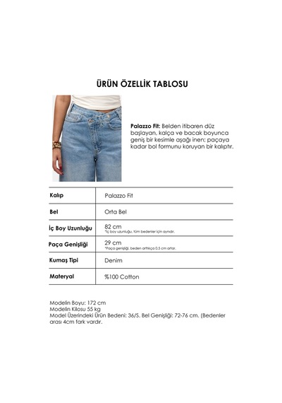Itsbasic Kadın Kot Rengi 2s6-3 Palazzo Baggy Fit Kemer Detaylı Tasarım Denim Jean Mavi Itsbasic Kadın Kot Rengi 2s6-3 Palazzo Baggy Fit Kemer Detaylı Tasarım Denim Jean Mavi