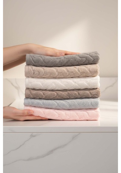 Soft İsba 6'lı %100 Pamuklu Havlu Seti 50x90 Cm Çok Renkli
