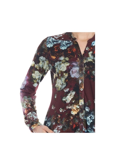 Bulalgiy Kadın Bordo Çiçek Baskılı Gömlek - Bga843637