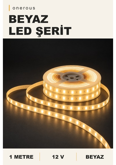 Onerous 1 M 12v Beyaz Led Şerit, Yapışkanlı Onr-952252710