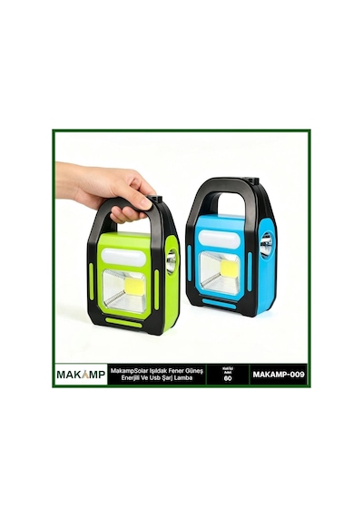 Solar Işıldak Fener Usd Şarj Lamba Çok Renkli