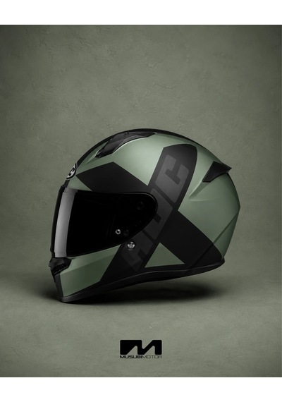 Hjc C10 Kask Tez Mc4sf Haki - Siyah