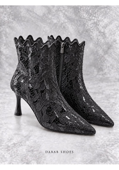 Dabab Shoes Mona Kadın Siyah Dantel İşlemeli Sivri Burun Sıcak Astarlı Fermuarlı 7 Cm İnce Topuklu Bot Bootie Dabab Shoes Mona Kadın Siyah Dantel İşlemeli Sivri Burun Sıcak Astarlı Fermuarlı 7 Cm İnce Topuklu Bot Bootie