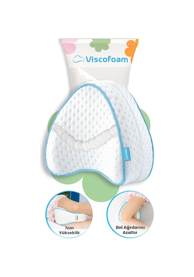 Viscofoam Kalp Diz Arası Ortopedik Yastık Bacak Arası Visco Yastık - 23x23x5cm