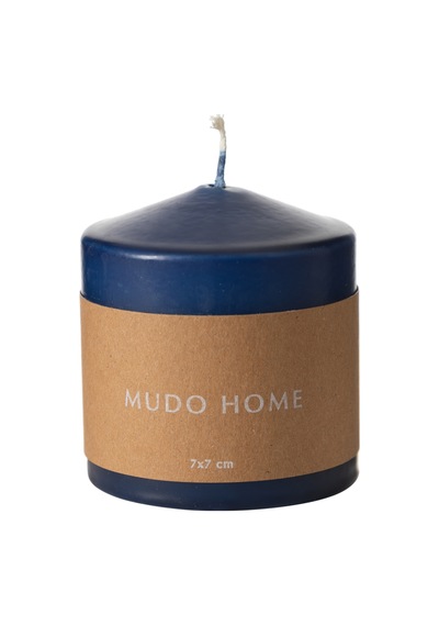 Mudo Home Sütun Mum Lacivert 7x7 Diğer