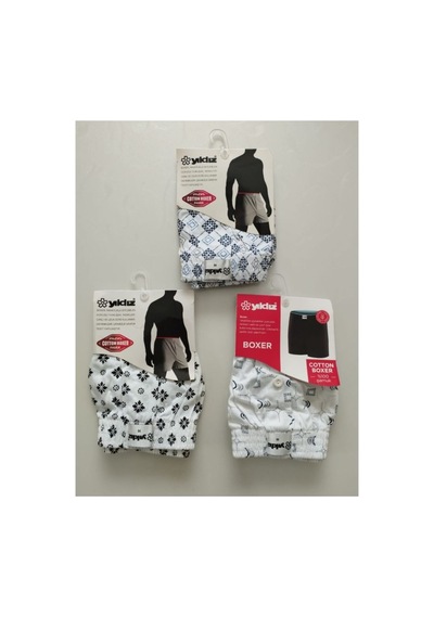 Kit İç Giyim Yıldız 3'lü Pamuklu Erkek Boxer Çok Renkli