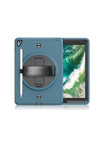 Apple İpad 5 Air 9.7 Kılıf Strap-c Otterbox Tablet Kapak - Mavi Arka Kapak