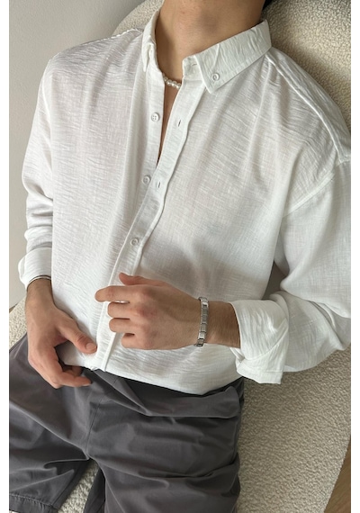 Chill Cozy Relax Fit Beyaz Gömlek-beyaz Beyaz