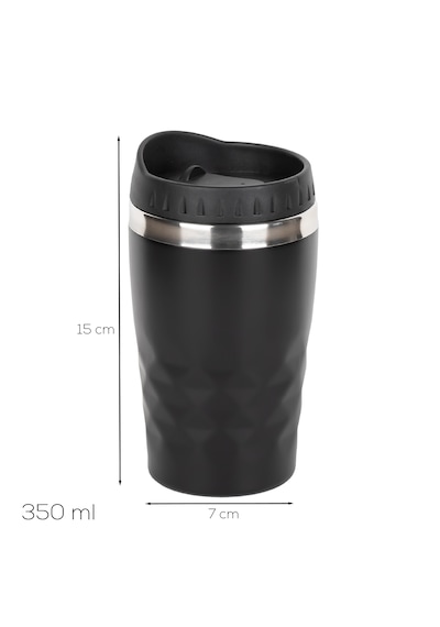 Porsima 05673 Paslanmaz Çelik Sporcu Termos Bardak Matara Siyah 350ml