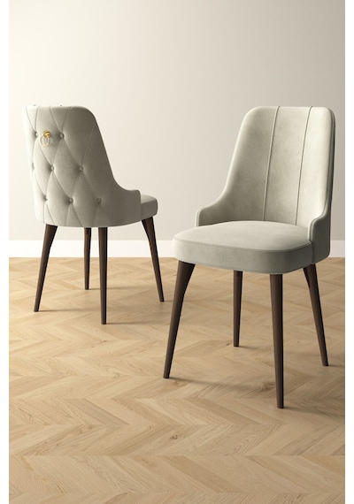 Clara Meşe Desen 80x132 Açılabilir Mdf Masa Yemek Odası Takımı,mutfak Takımı 4 Adet Sandalye Krem
