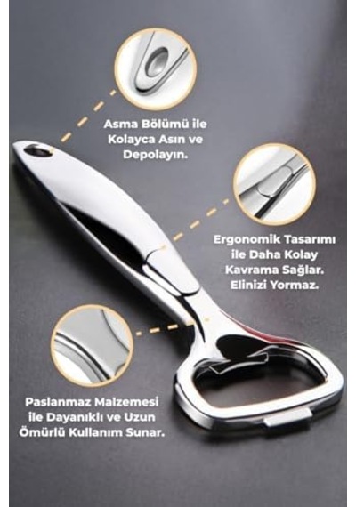 Dikey Şişe Açacağı - Metalik Diğer