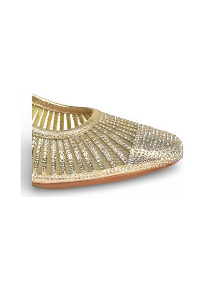 Fox Shoes Y820854514 Altın Sim Kalın Topuklu Kadın Ayakkabı Altın