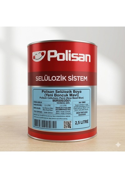 Polisan Selülozik Boya Yeni Boncuk Mavi 2,5 Litre Yeni Versiyon