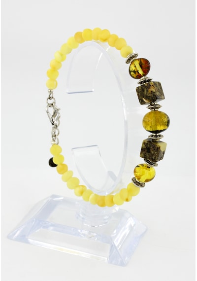 Kehribar Bayan Bileklik Özel Tasarım Ambergold Blk23-69 Çok Renkli