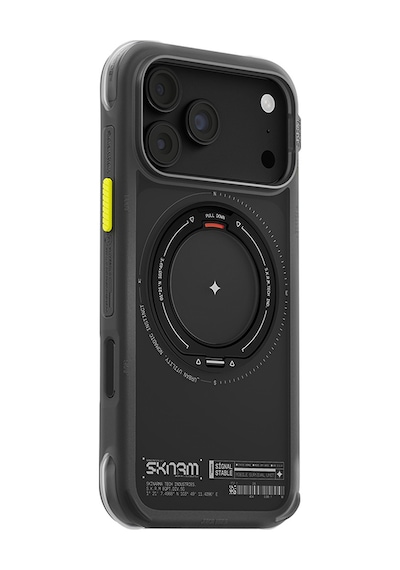 İphone 18 Pro Uyumlu Kılıf M-safe Şarj Özellikli Airbag Tasarımlı Standlı Skinarma Atlas Kapak Siyah