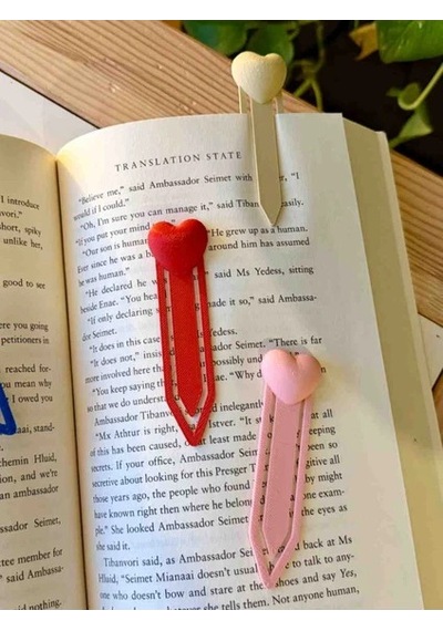 2'li Kalp Şeklinde Kitap Ayracı