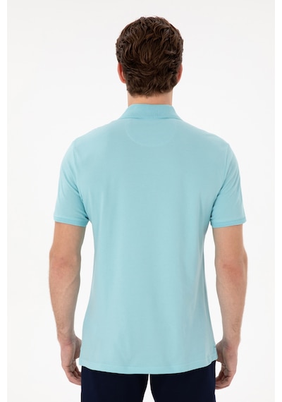 U.S. Polo Assn. Erkek Slim Fit Polo Yaka Aqua Basic Tişört 50298011-VR007