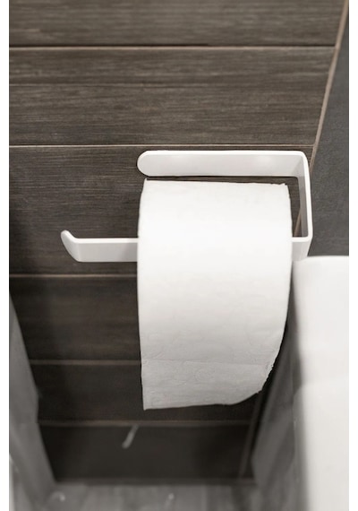Buççin Online Mağaza Yapışkanlı Tuvalet Kağıtlığı - Dekoratif Banyo Askısı Peçetelik Metal Beyaz Çok Renkli