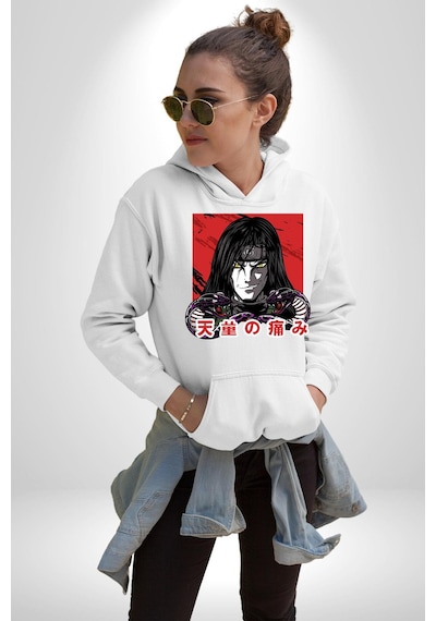 Orochimaru Anime Kadın Erkek Beyaz Kapüşonlu Sweatshirt Hoodie Beyaz