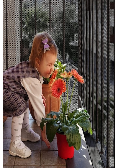 Siyah Merdiven Balkon Filesi Bebek Çocuk Ve Evcil Hayvan Koruma Güvenlik Filesi 2.35mt X 75cm Çok Renkli
