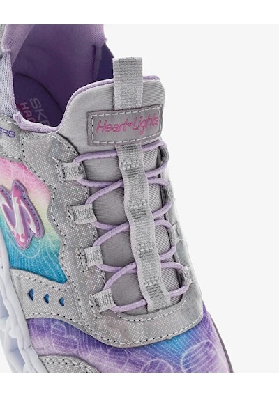 Skechers Infinite Heart Lights Kız Çocuk Gri Işıklı Spor Ayakkabı Gümüş
