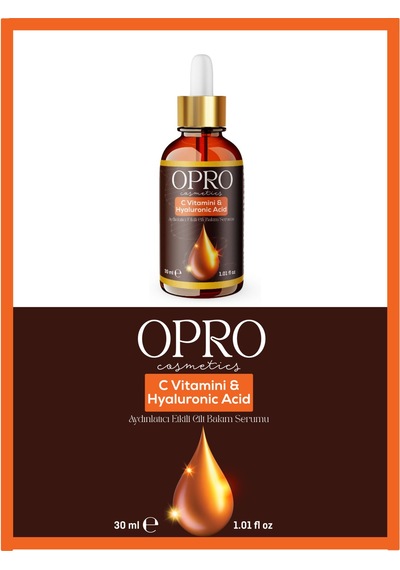 Opro Cosmetics C Vitamini & Hyaluronik Asit Aydınlatıcı Etkili Cilt Bakım Serumu 30 Ml - Niacinamide