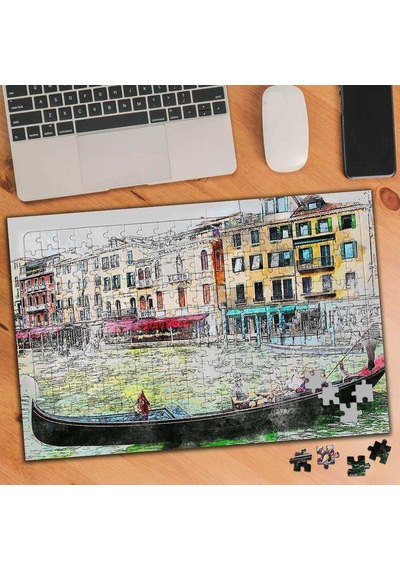 Venedikte Gondol Gezisi 240 Parça Puzzle Yapboz-75015