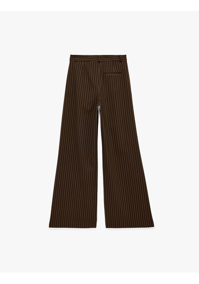 Koton Cep Detaylı Pileli Geniş Paça Çizgili Palazzo Pantolon Kahverengi Çizgili 7wak40034pw Koton Cep Detaylı Pileli Geniş Paça Çizgili Palazzo Pantolon Kahverengi Çizgili 7wak40034pw