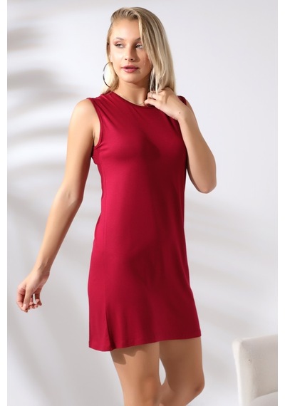 Endies Bordo Uzun Kolsuz Tunik Bordo