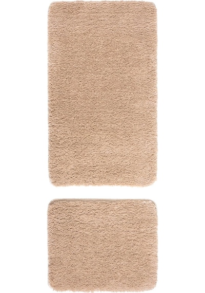 Koza Home Koza Home Segura Peluş Bej Kaydırmaz Taban Banyo Paspası Bej