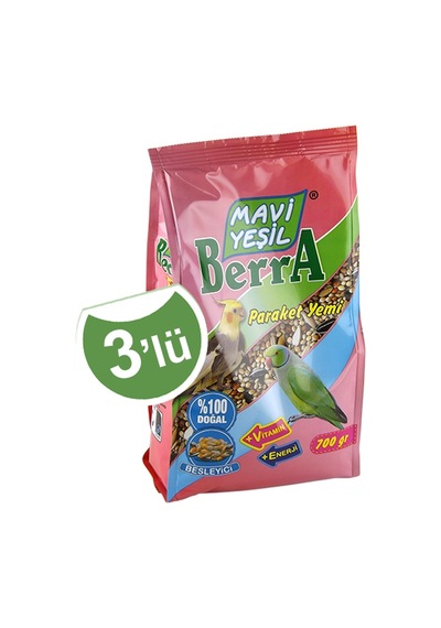 Mavi Yeşil Berra Paraket Yemi 3 Lü