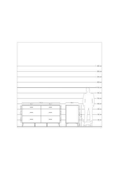 Kronos Konsol 6 Çekmeceli 176x59x99 Çam-antrasit/çam Antrasıt/atlas Çam - Atlas Çam
