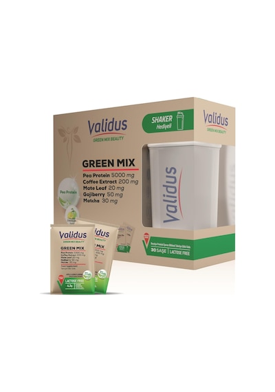 Validus Green Mix Bitkisel Protein Şase - Shaker Hediyeli