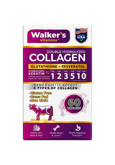 Walker's Vitamins Premium 5 Tip Kolajen Keratin Çinko Bromelain Biotin İçeren Güzellik Saç Cilt Destek Tableti