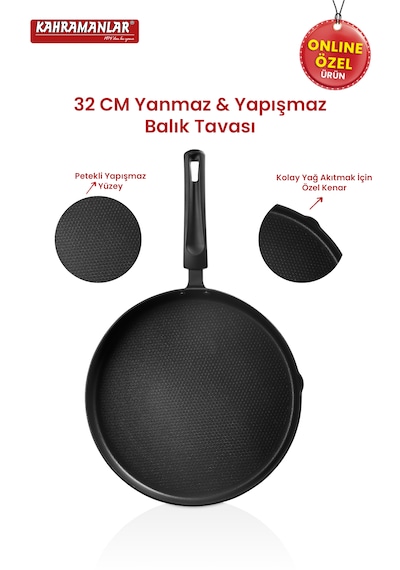 Kahramanlar Fish Master Kapaklı Balık Tavası 36 CM