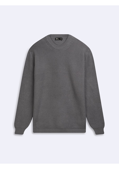 LTB Regular Fit Bisiklet Yaka Triko Gri Kazak