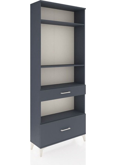 Arges Dolap 4 Raflı 2 Çekmeceli 88x30x221 Antrasit-antrasit Antrasit