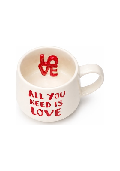 Love Yazılı Seramik Kupa Çok Renkli