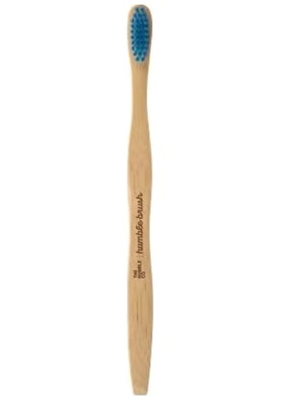 Brush Yetişkin Bambu Diş Fırçası Soft Mavi 1 Paket Açık Ahşap