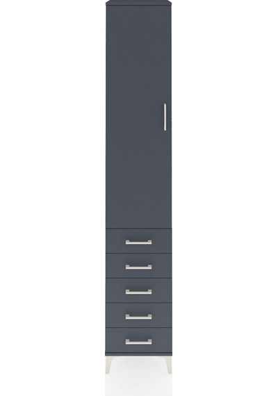 Hyperion Dolap 2 Raflı 5 Çekmeceli Tek Askılı 44x44x243 Antrasit-antrasit Antrasit