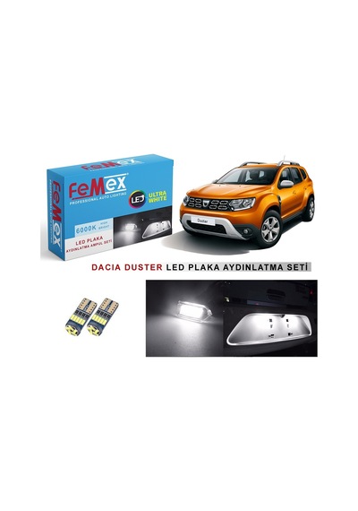 Dacia Duster Led Plaka Aydınlatma Ampul Seti Femex Parlak Beyaz