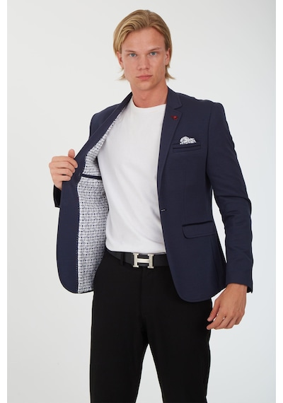 Sposo G-194 Dar Kalıp Örme Kumaş Lacivert Erkek Blazer Ceket Lacivert Sposo G-194 Dar Kalıp Örme Kumaş Lacivert Erkek Blazer Ceket Lacivert