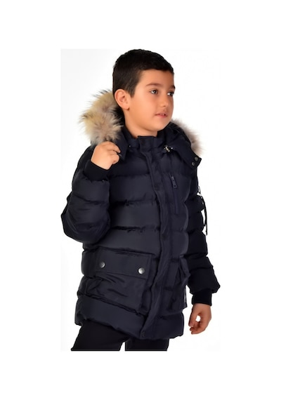 Erkek Çocuk Natürel Kürklü Mont 51254 Lacivert