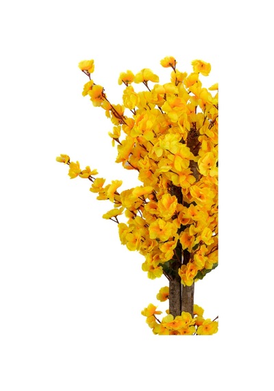Yapay Çiçekçiniz Gri Saksıda 100 Cm Sarı Bahardalı