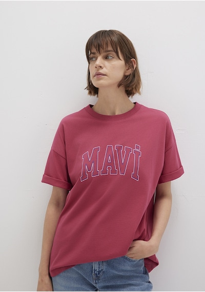 Mavi - Mavi Logo Baskılı Pembe Tişört 1611193-70931 Pembe