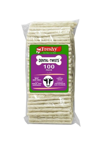 Dental Twists - Beyaz Burgu Çubuk - 100'lü Mega Paket -
