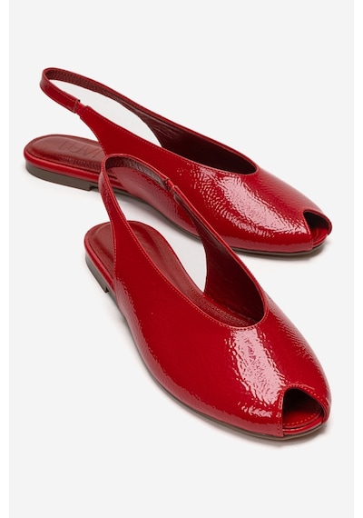 Luvishoes Serına Kırmızı Kırışık Rugan Kadın Sandalet