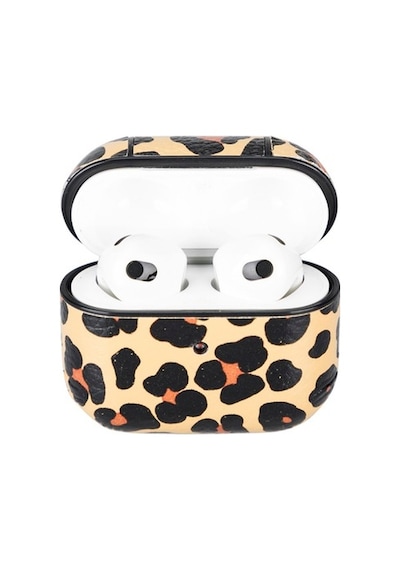 Apple Uyumlu AirPods 3.Nesil Deri Kılıf Juni Leo-Ne Leopar
